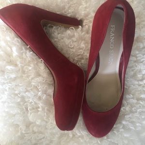Franco Sarto Red Suede Heels